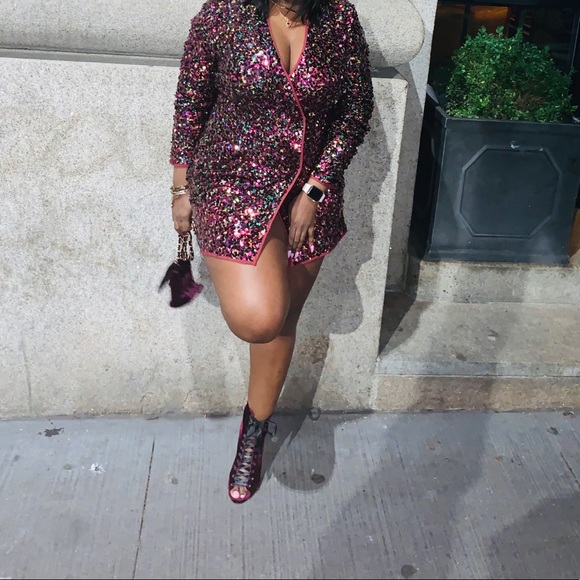 Dresses | Burgundy Sequin Long Sleeve 